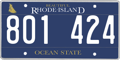 RI license plate 801424