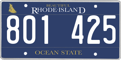 RI license plate 801425