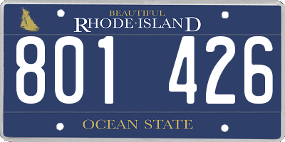 RI license plate 801426