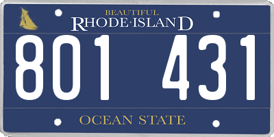 RI license plate 801431