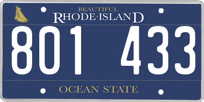 RI license plate 801433