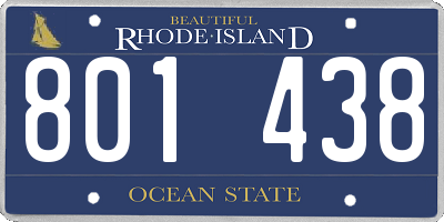 RI license plate 801438