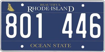 RI license plate 801446