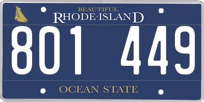 RI license plate 801449