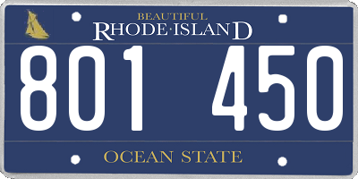 RI license plate 801450