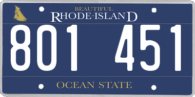 RI license plate 801451