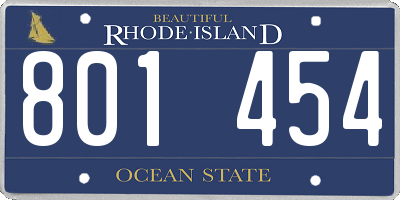 RI license plate 801454