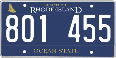 RI license plate 801455