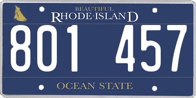 RI license plate 801457