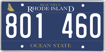 RI license plate 801460