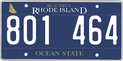 RI license plate 801464