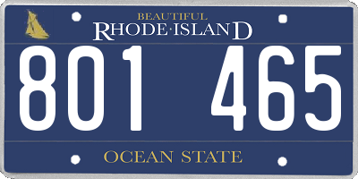 RI license plate 801465