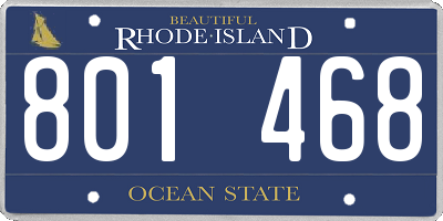 RI license plate 801468
