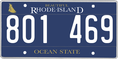 RI license plate 801469