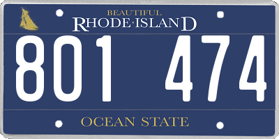 RI license plate 801474