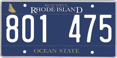 RI license plate 801475