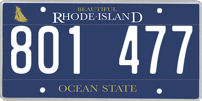 RI license plate 801477