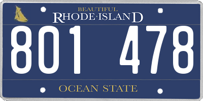 RI license plate 801478
