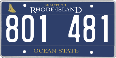 RI license plate 801481