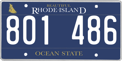 RI license plate 801486