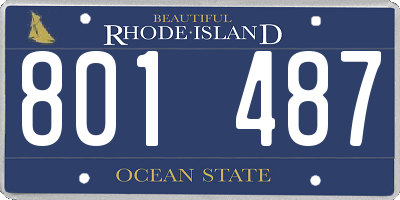 RI license plate 801487