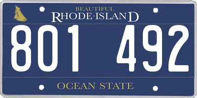 RI license plate 801492