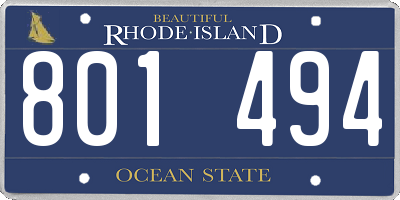 RI license plate 801494