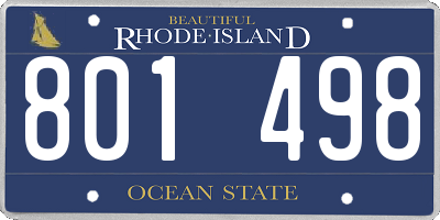 RI license plate 801498