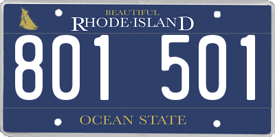 RI license plate 801501