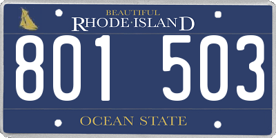 RI license plate 801503