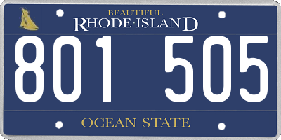 RI license plate 801505