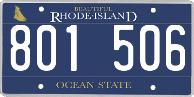 RI license plate 801506