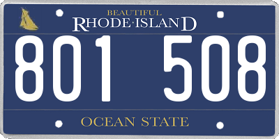 RI license plate 801508