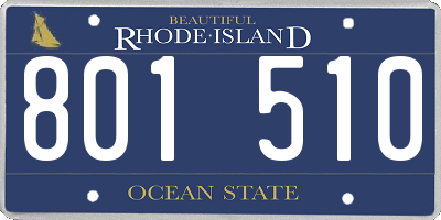 RI license plate 801510