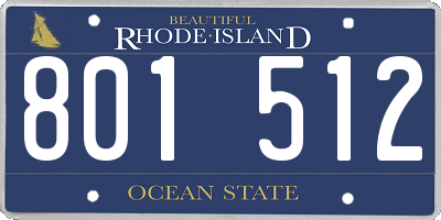 RI license plate 801512