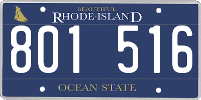 RI license plate 801516