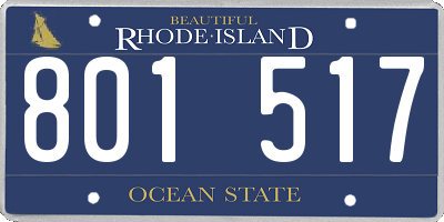 RI license plate 801517