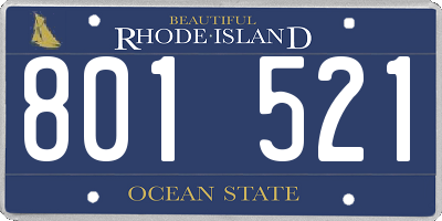 RI license plate 801521