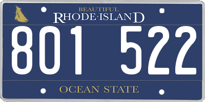 RI license plate 801522