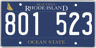 RI license plate 801523