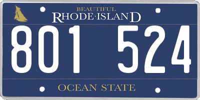 RI license plate 801524
