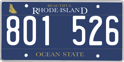 RI license plate 801526
