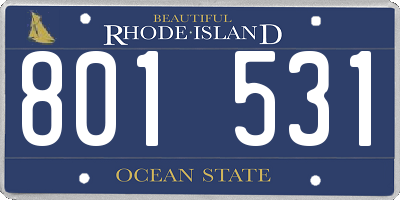 RI license plate 801531