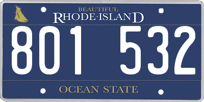 RI license plate 801532