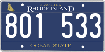 RI license plate 801533