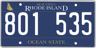 RI license plate 801535