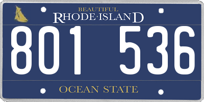 RI license plate 801536