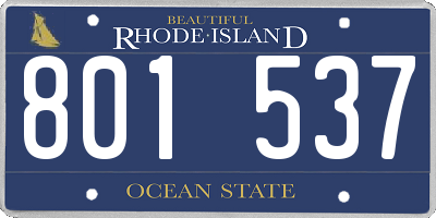 RI license plate 801537
