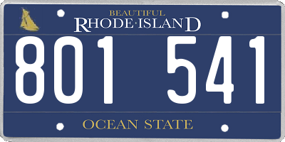 RI license plate 801541