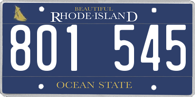 RI license plate 801545